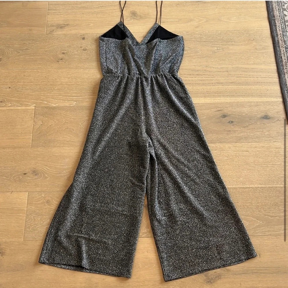 Revolve Sparkly Spaghetti Strap Jumpsuit Glitter Sequins House of Harlow Black - Picture 7 of 13